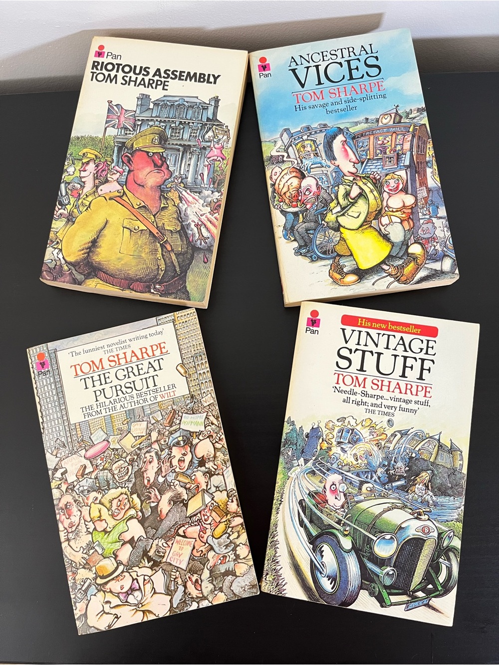 Four Tom Sharpe 1970’s Vintage Paperback Books